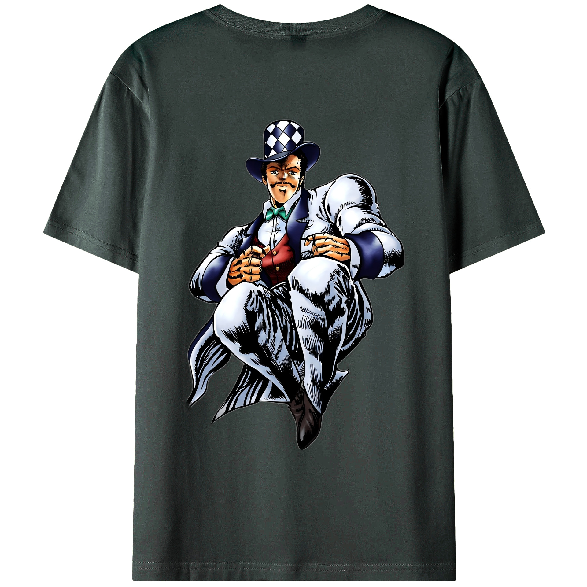 （画像用） ジョジョの奇妙な冒険 ウィル?アントニオ?ツェペリ JoJo's Bizarre Adventure Will Anthonio Zeppeli 綿100％ メンズ半袖Tシャツ（バックプリント） 通気性
